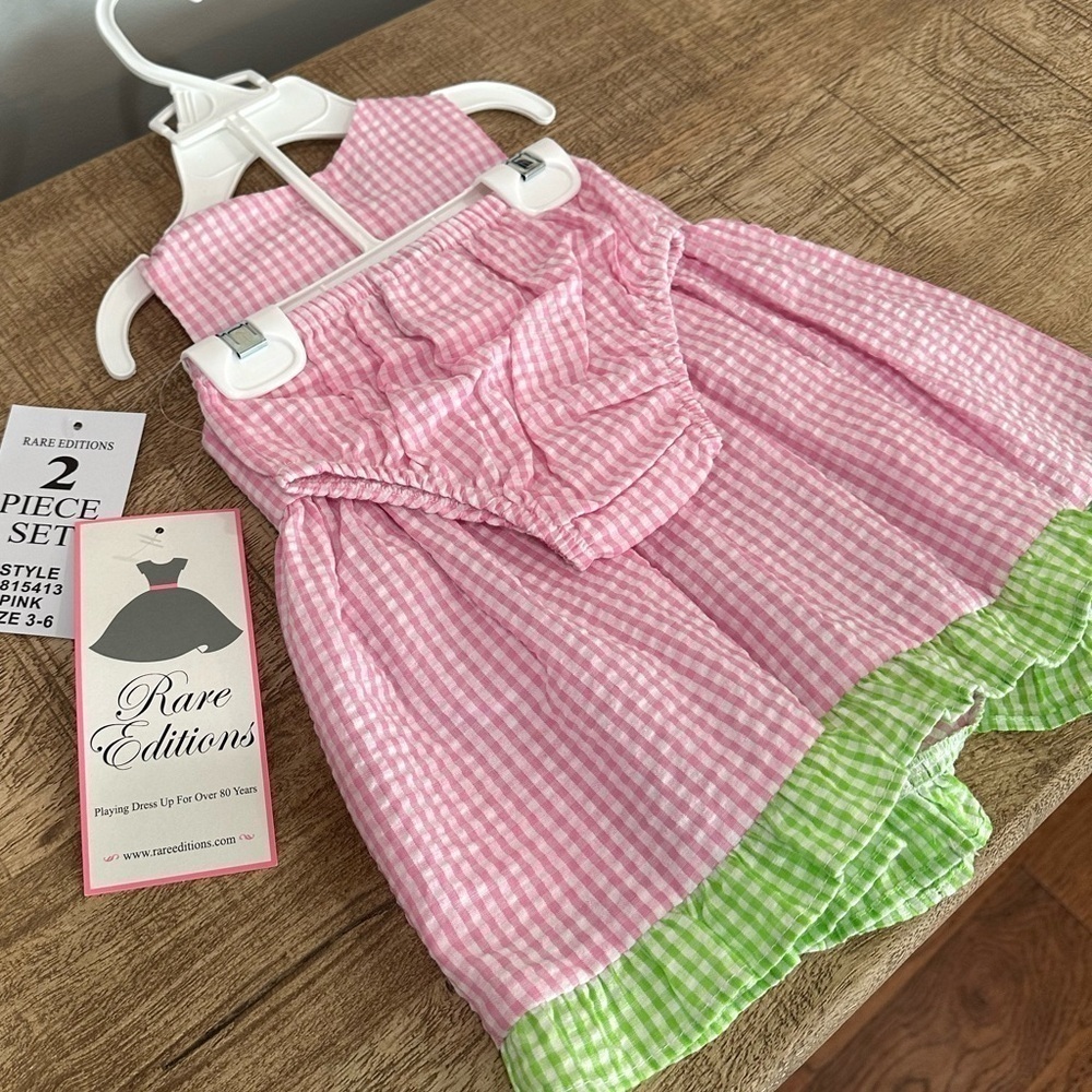 Rare Editions Seersucker Butterfly Dress | Size 3-6 Months | NWT - Picture 8 of 9
